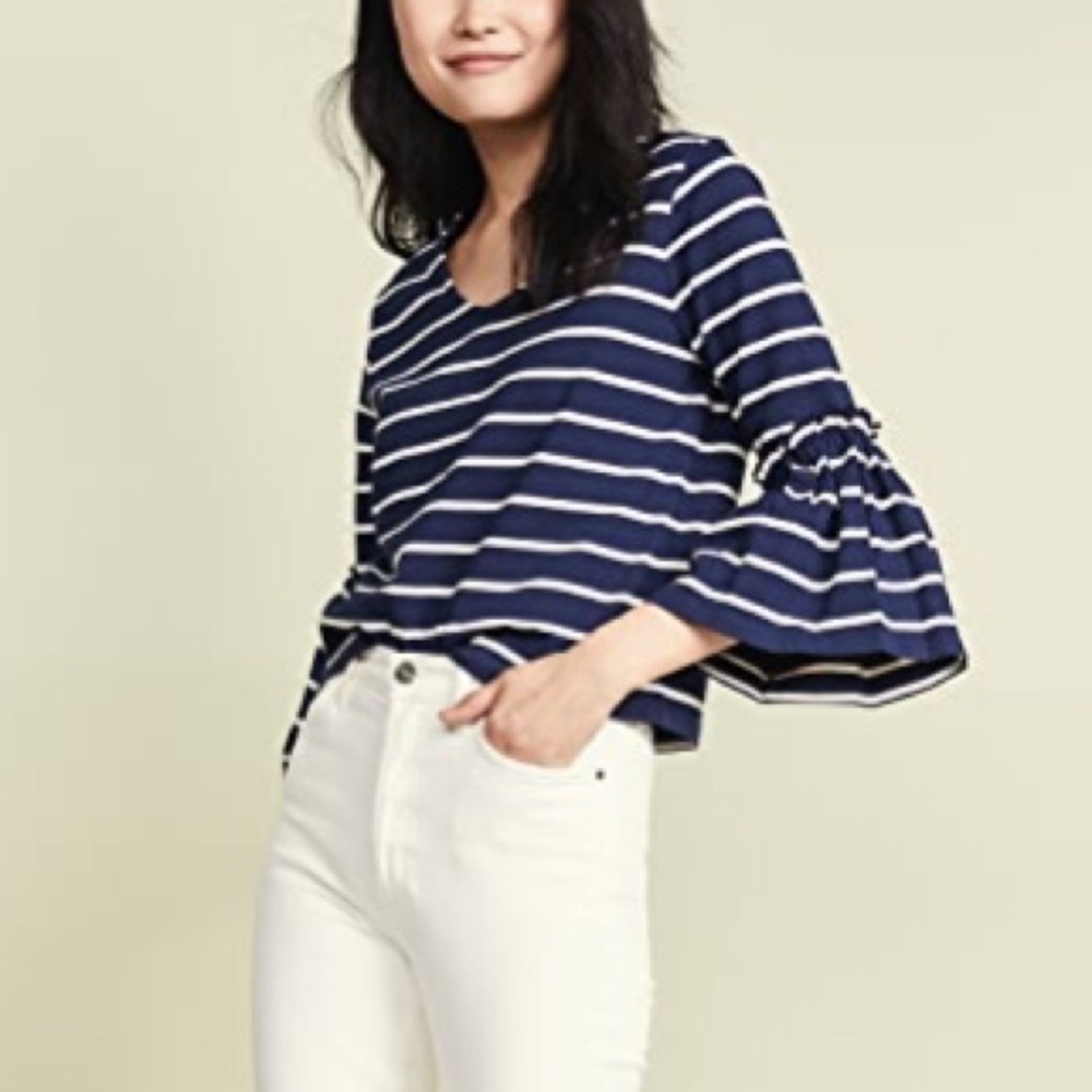 Madewell Striped Bell Sleeve Top - Picture 2 of 6